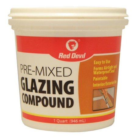 RED DEVIL 0 Glazing Compound, Solid, Mild, OffWhite, 1 qt Tub 664